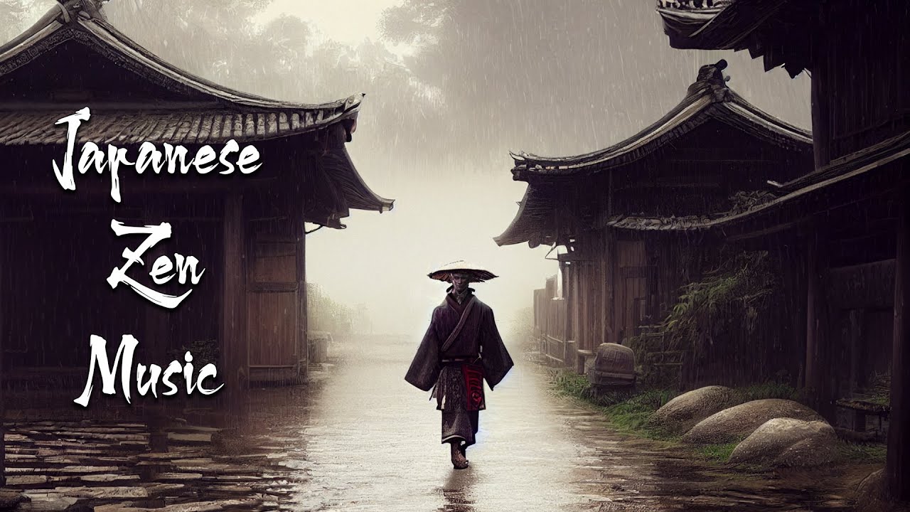 Japanese Zen Music with Rain Sound - Japanese Flute Music For Soothing, Healing, Meditation