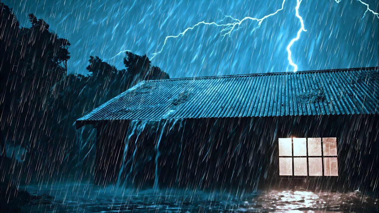 Fall Asleep FAST Tonight 😴 Heavy Rain & Loud Thunder on Tin Roof #81