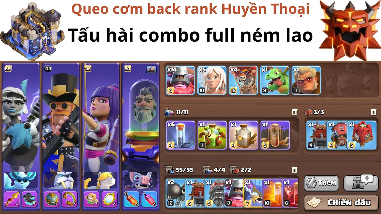 Clash Of Clans - Combo full ném lao tấu hài dễ lủm 3 sao nhất mọi thời đại