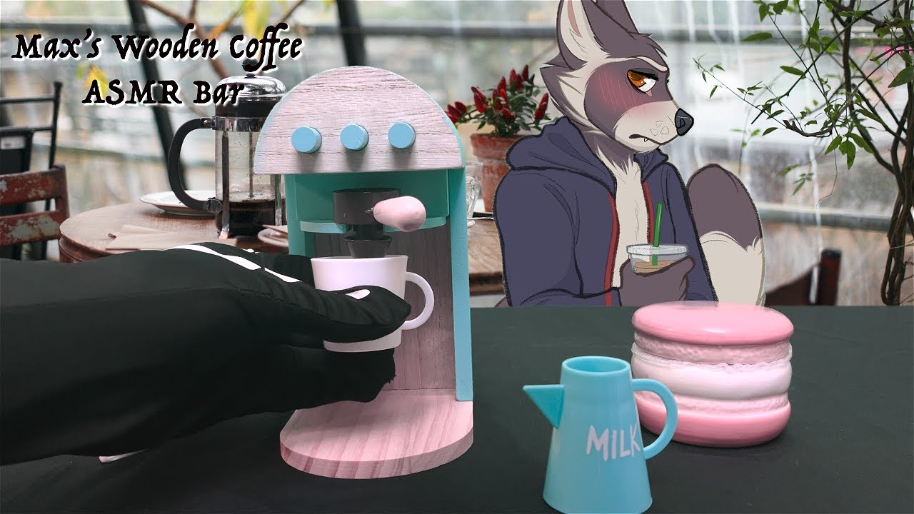 Кофейня Furry ASMR Max's Wooden Coffee Bar (постукивание по дереву, тихий голос)