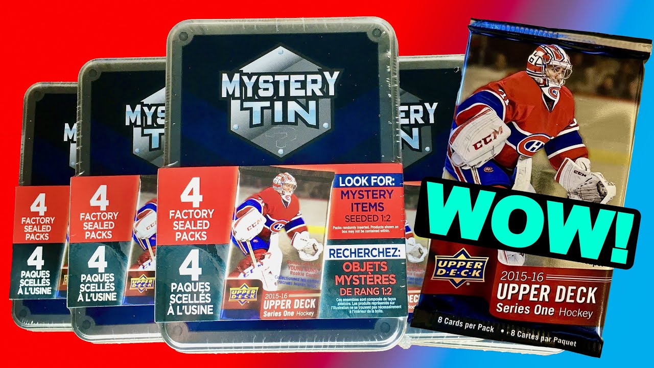 THESE ARE CRAZY! - Opening The *NEW* Walmart Hockey Card Mystery Tins - 2015-16 Upper Deck Series 1