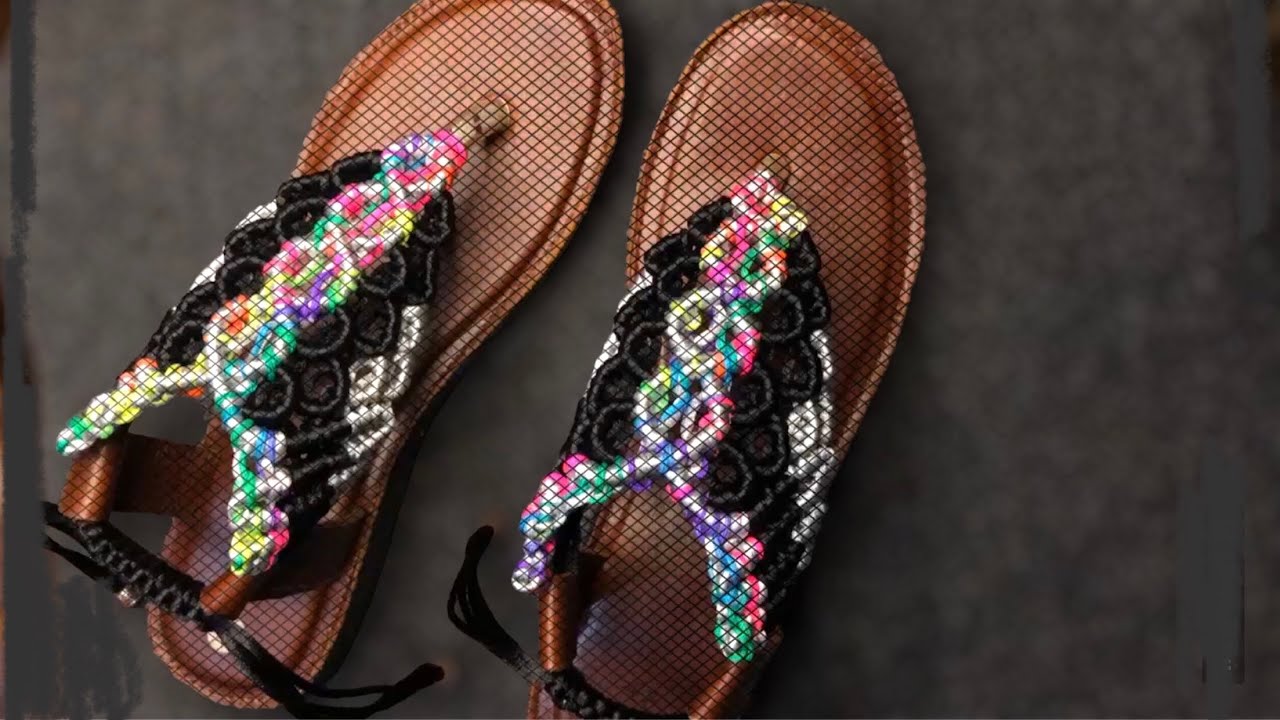 Macrame - Macrame Paso a paso I tutorial sandale macramé multicolore bricolage