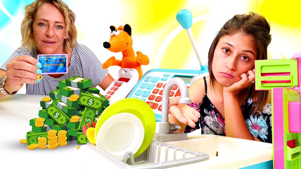 Oyuncak Kafede elektrik  ve su gitmiş! Fatura ödüyoruz. Çocuk videosu