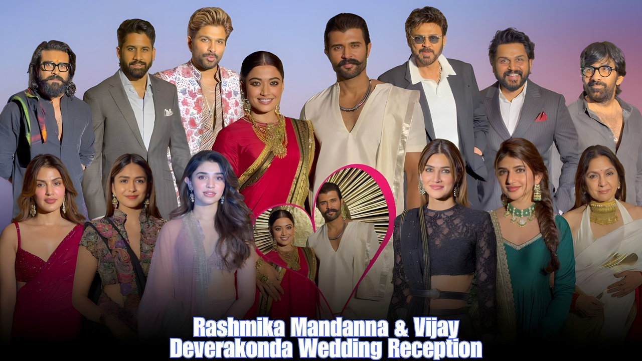 Rashmika & Vijay Deverakonda Wedding Reception | Kriti Sanon,Chiranjeevi, Ram Charan,Sreeleela