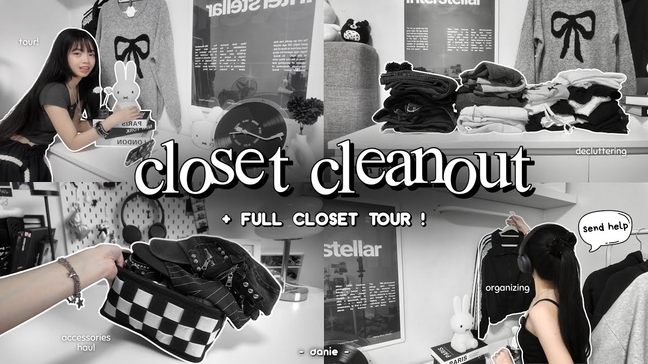 *EXTREME* CLOSET CLEANOUT + full tour ! 🎧📓 : organization & declutterring (pinterest aesthetic) 