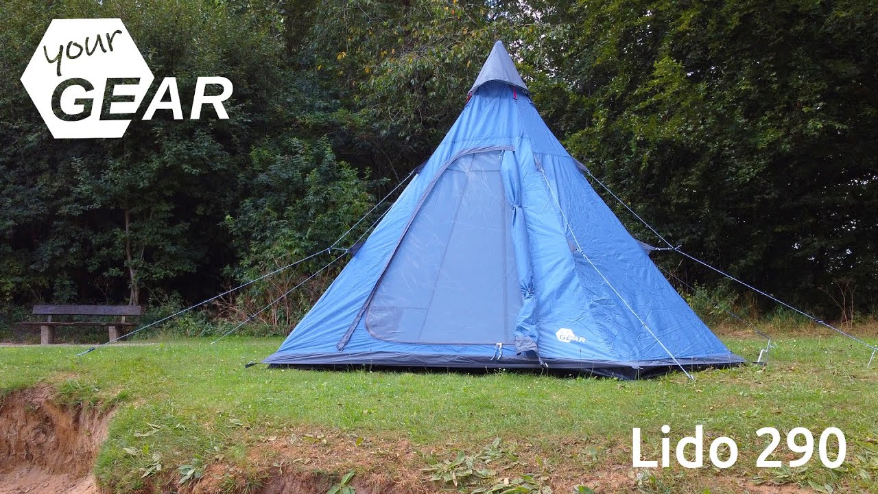 yourGEAR Lido 290 &bull; Tipizelt mit Bodenwanne &bull; Stehh&ouml;he &bull; wasserdicht &bull; Wassers&auml;ule 5000 mm