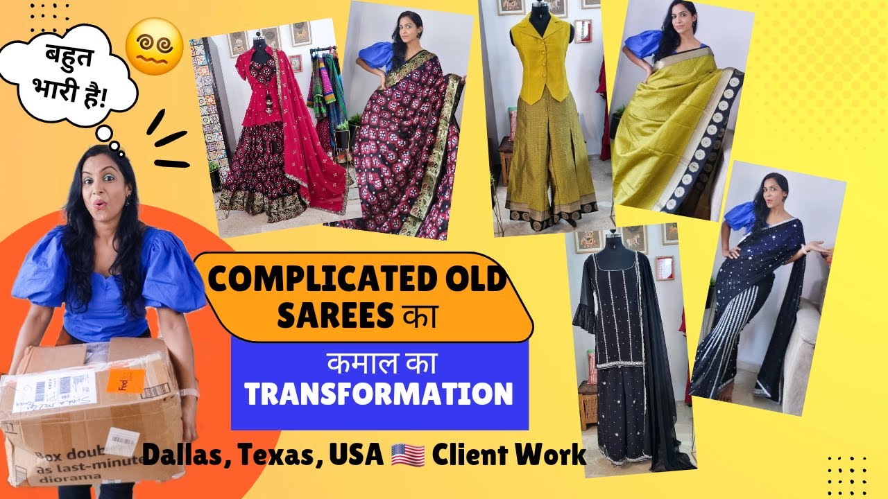 Complicated, Embroidered Old Sarees Reuse | Stylish Indo Western & Indian Outfits From Old Sarees