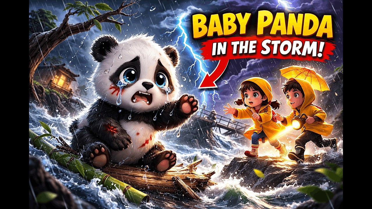 Baby Panda Stuck in the Storm 🐼⛈️ | Can They Rescue Him?