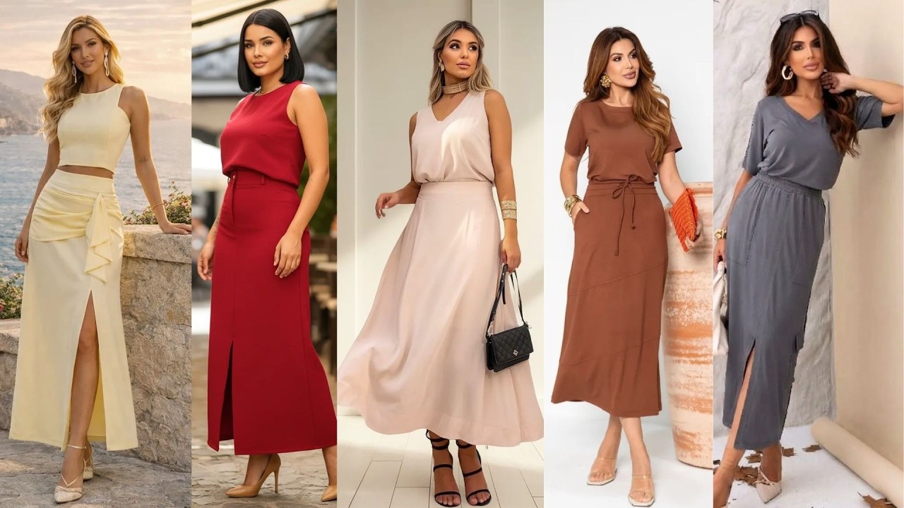 Conjunto de Saia Longa e Blusa: Ideias de Looks Elegantes