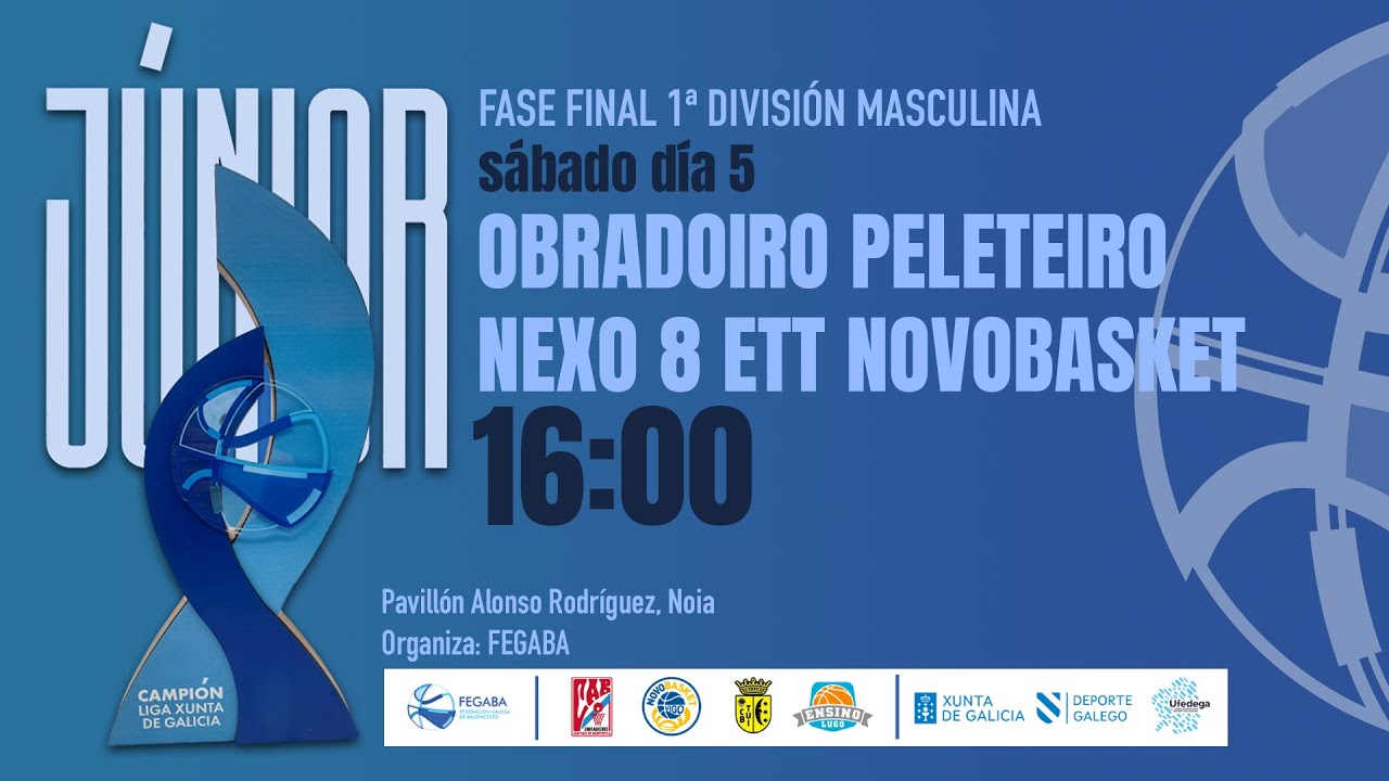 Fase Final 1ª DIV JUNIOR MASCULINA Obradoiro Peleteiro vs NEXO 8 ETT NovoBasket