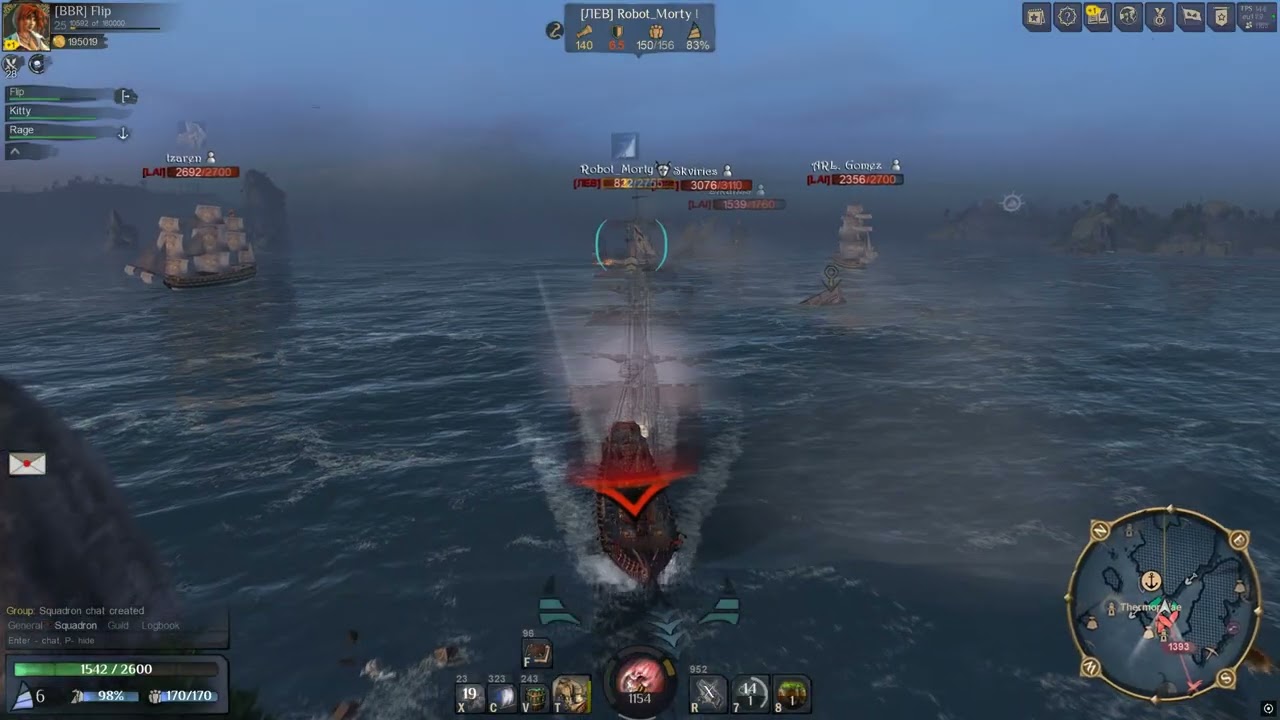 World of Sea Battle - [WO.] routes Pirates + a EU outnumbered fight [BBR]