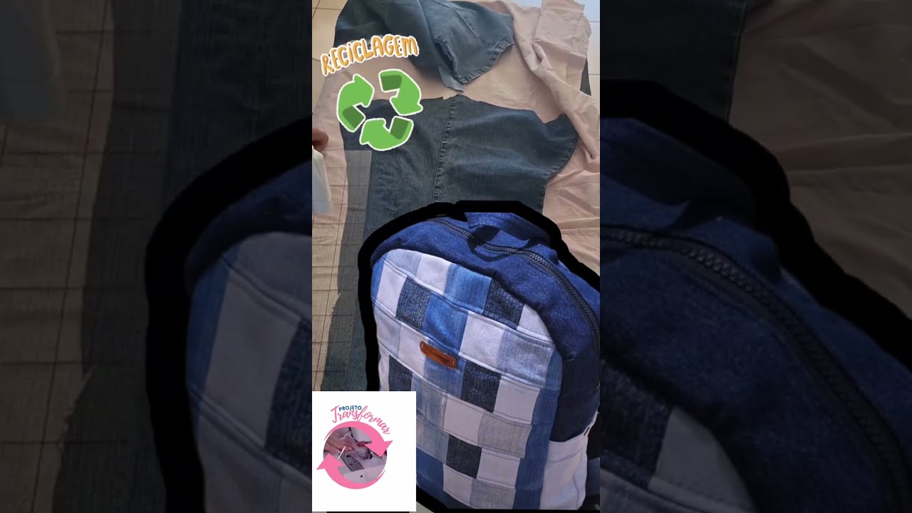 Mochila em jeans - f&aacute;cil e econ&ocirc;mica 
