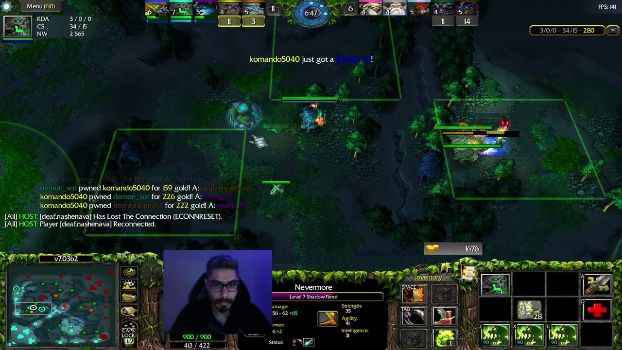 Dota 1 Atinad GamePlay Shadow Fiend Mid دوتا1 گیم پلی اس اف 