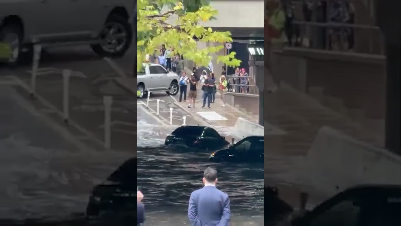 Severe Storms Batter Canada, Furniture Flies As Floodwaters Sweep Vehicles Away #shorts