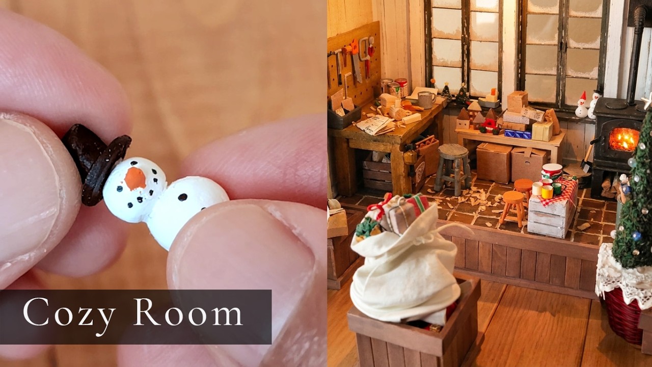 Miniature Christmas  – Santa & Nisse’s Cozy Workshop ✨ | Tiny Holiday Room【てのひら】サンタとニッセのクリスマス工房