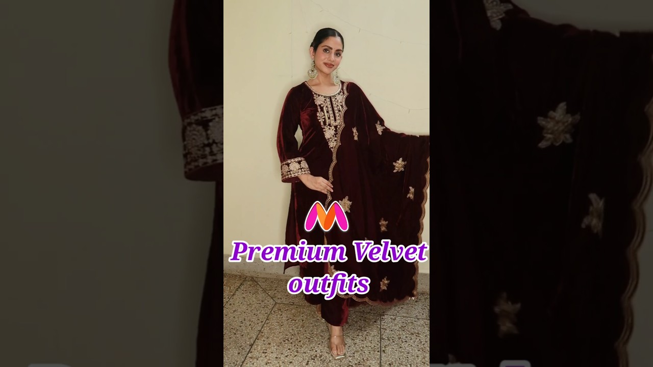 Myntra velvet kurta sets perfect for winter wedding 🥰💞#myntra #velvet #anarkali