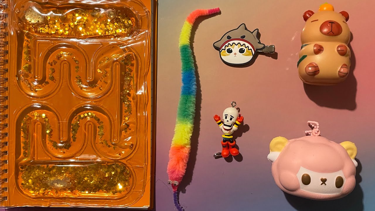 asmr | unboxing squishies and other cute items! | show and tell | fidget notepad, gashapon and more