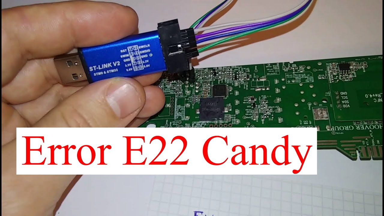 Candy CS34 1051D1/2-07 ошибка E22. (Как прошить процессор)