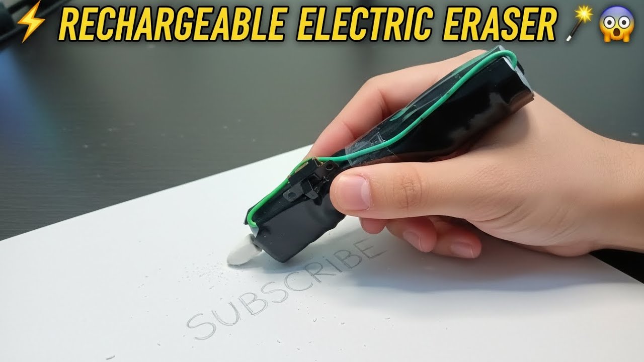 How to Make a Rechargeable Electric Eraser at Home | DIY School Hack #experiment #homemade 