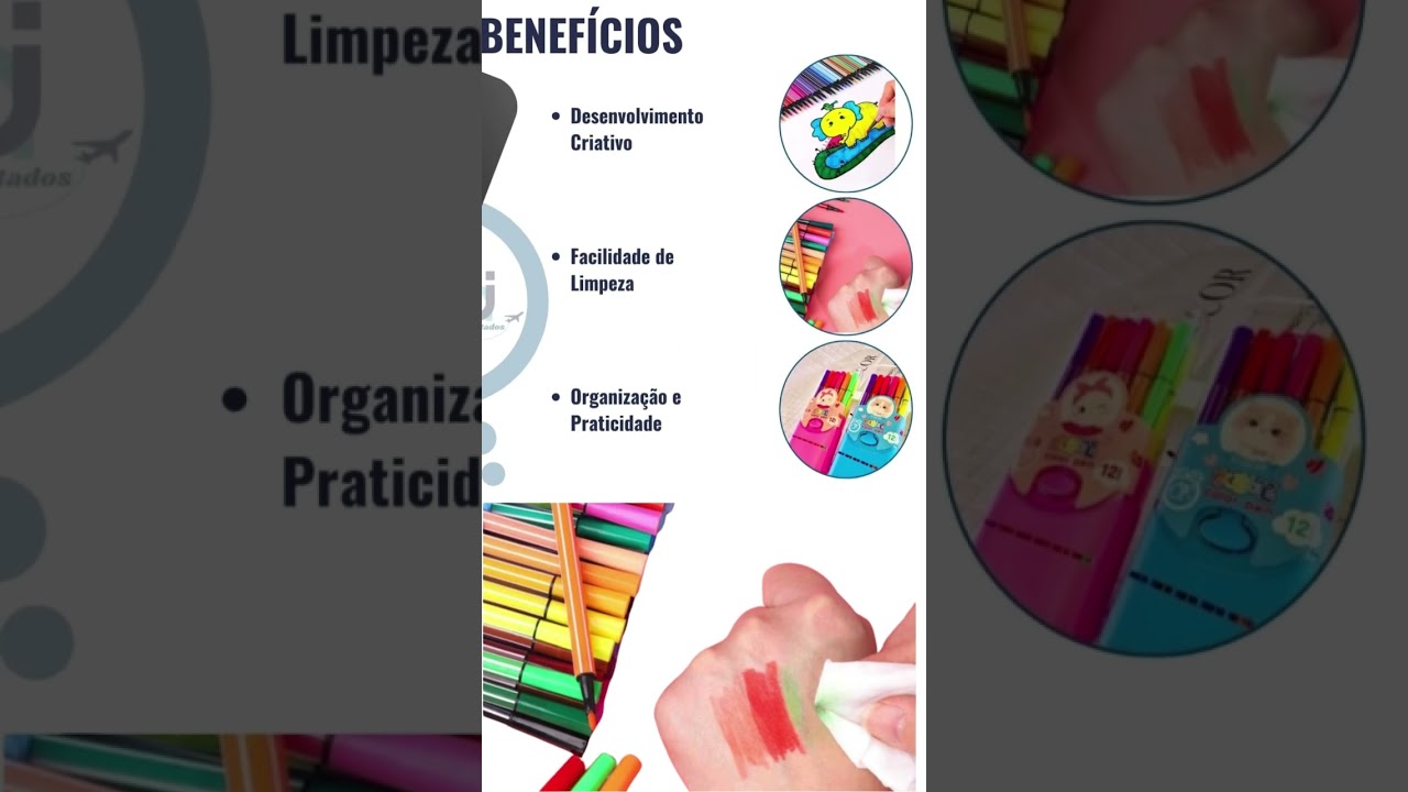 canetinhas coloridas infantil hidrocor Estojo kit 12 cores