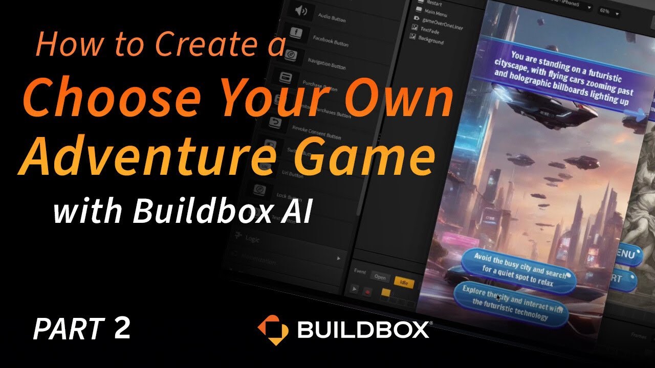 How to Make Your Own Choose Your Own Adventure Mobile Game (Part 2) | Buildbox AI NoCode Tutorial