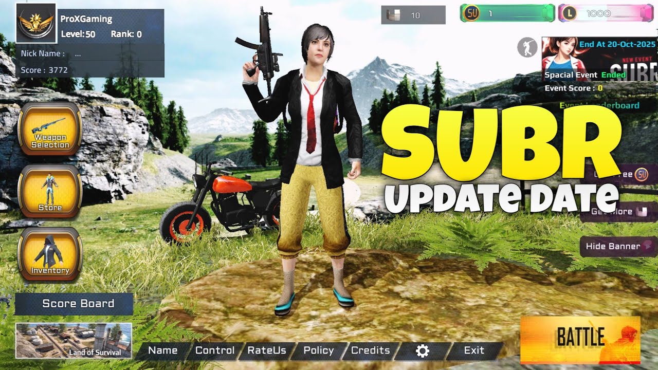 SUBR New Update New Lobby | Survival Unknow Battle Royal Update Release Date