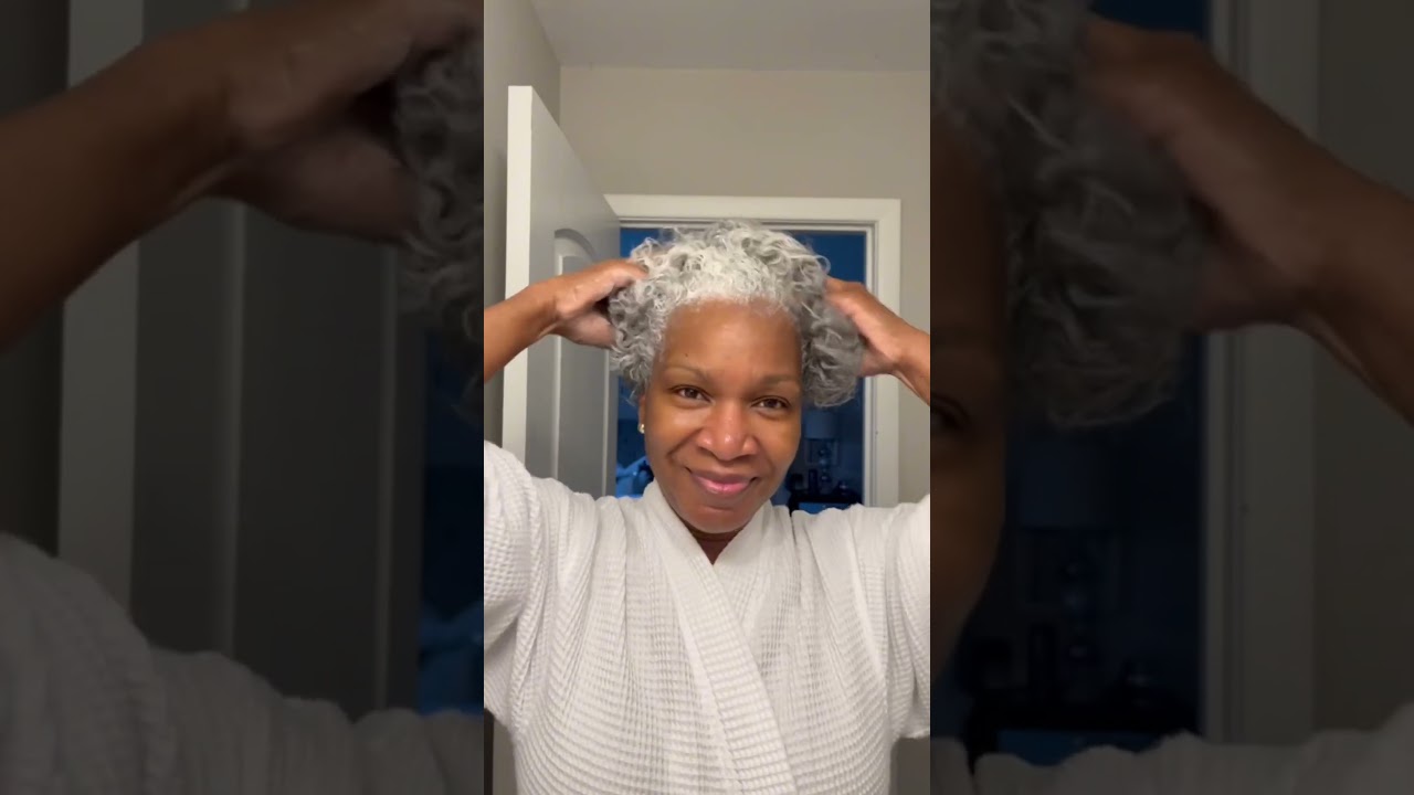 Wash day @maison276 💕 #silversisters #washdayroutine #midlifeinfluencer #grayhairdontcare