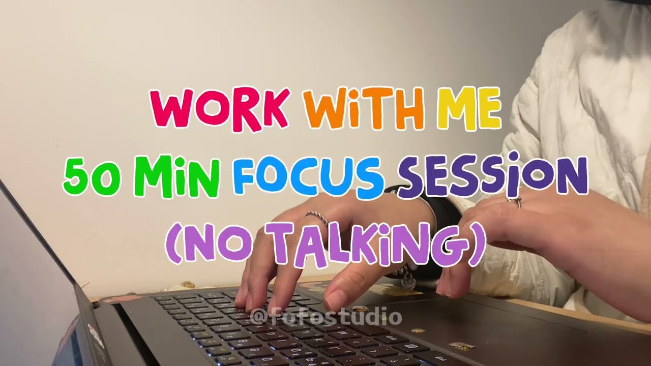 [Lofi ASMR] 50 min Work With Me(No talking) : Laptop Typing & City Ambience 🏙️🎺💻