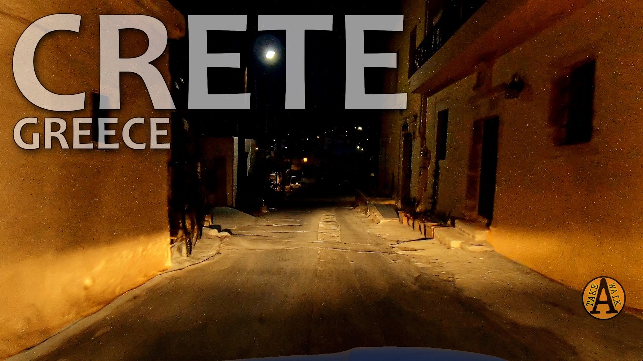 Crete Greece, Night Ride through Cretan Villages and Towns, for Relaxation, Unwinding or Gentle Doze