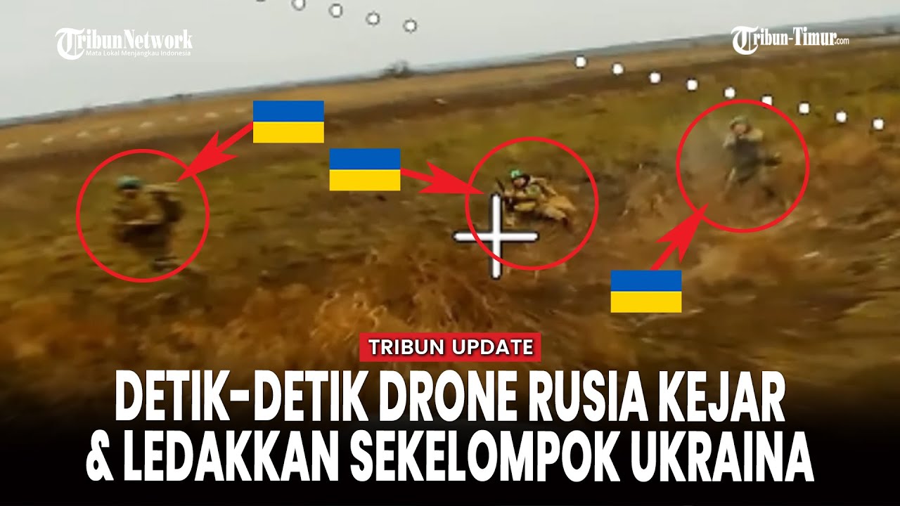 Drone Pasukan Rusia Hantam Tentara Ukraina yang Pegang Senjata