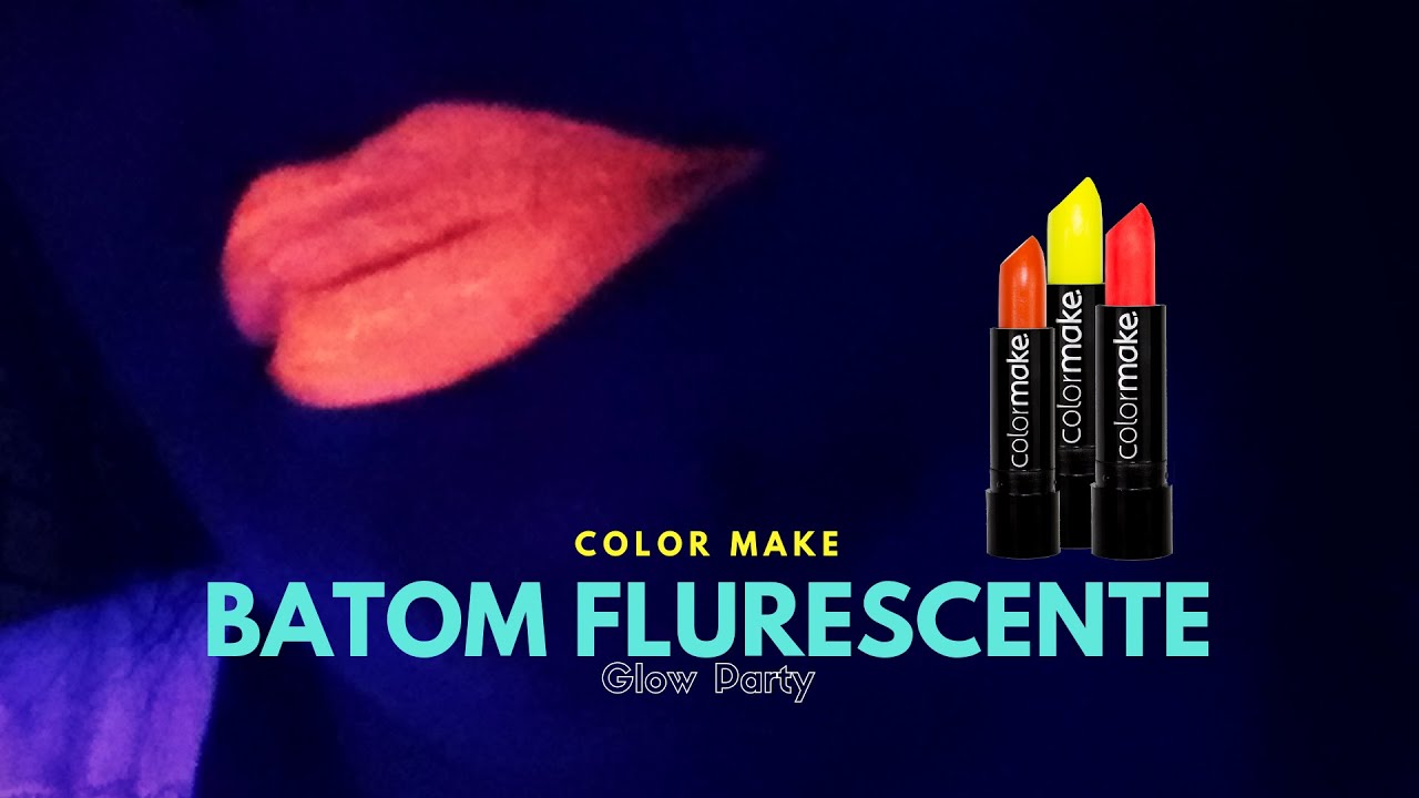 Batom Fluorescente brilha na luz negra COLOR MAKE | By Gladis