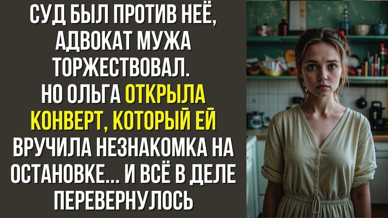 Суд был против неё, адвокат мужа торжествовал  Но Ольга открыла конверт, который ей вручила
