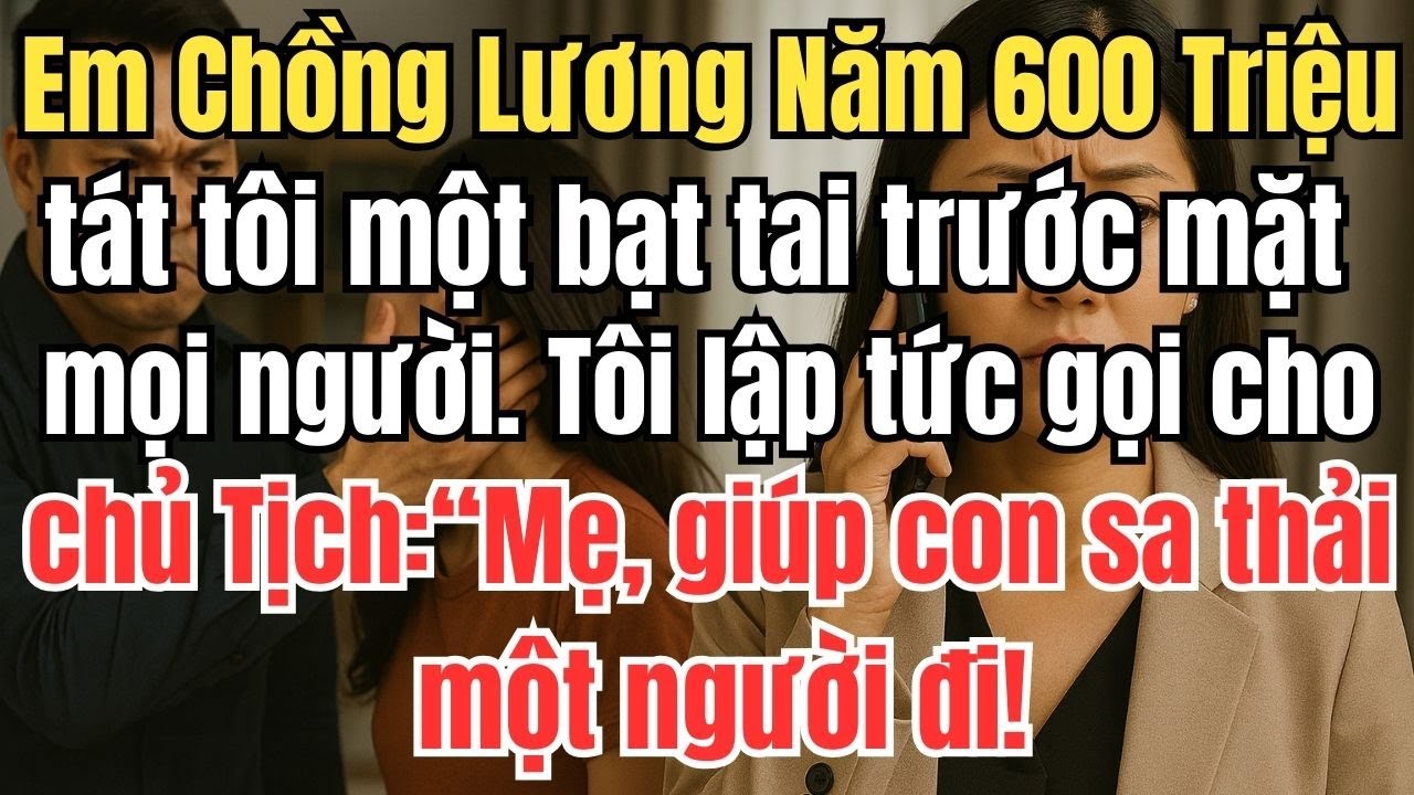 Em Chồng Lương 600 Triệu Dám Tát Tôi Giữa Tiệc, Tôi Gọi Cho Chủ Tịch Một Câu Khiến Cả Nhà Đứng Hình