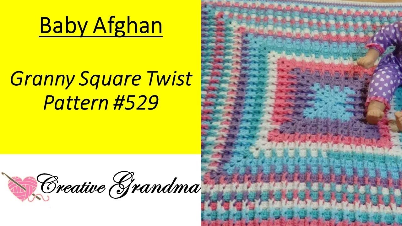 Granny Square Twist Baby Afghan Pattern # 529 Crochet Tutorial