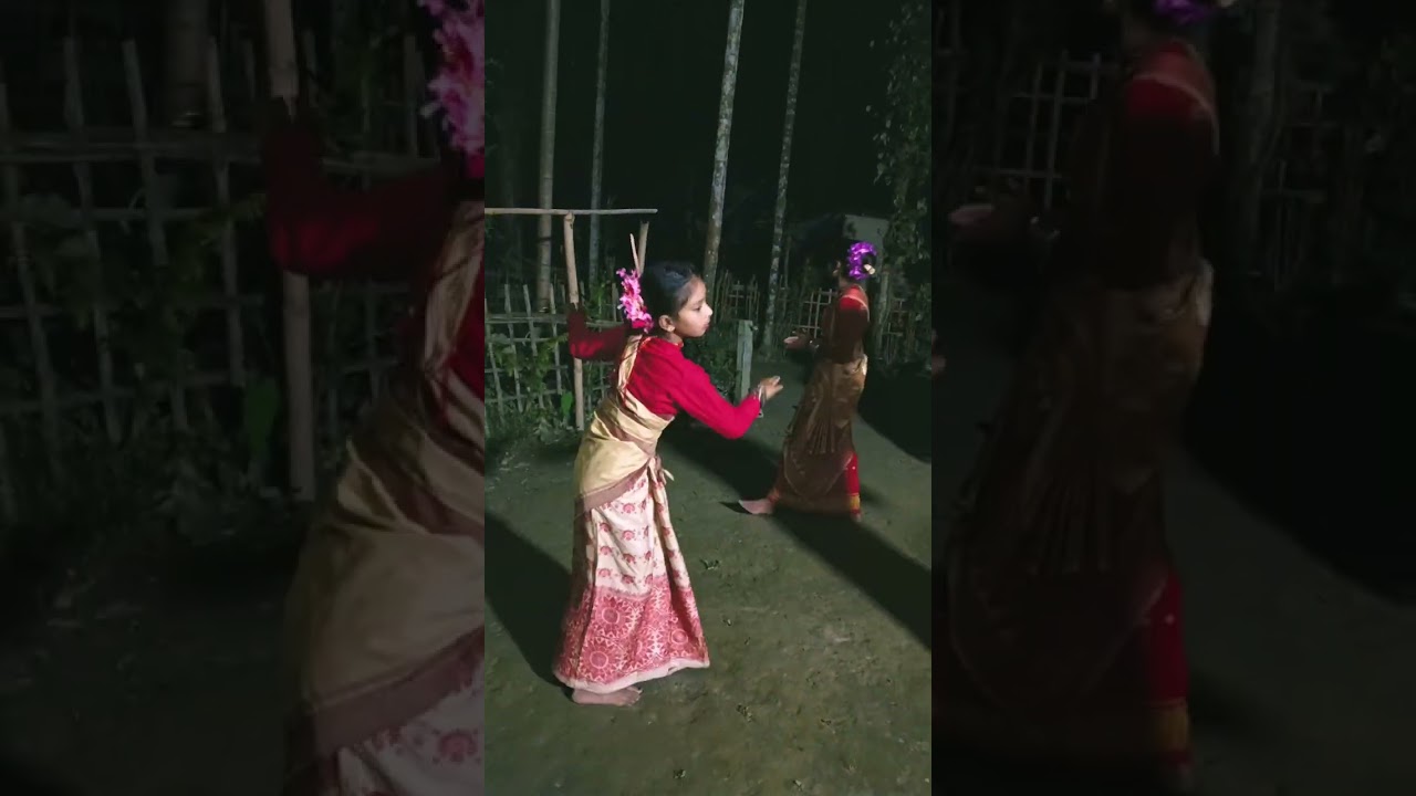 গাওঁৰ চোতাল বিহু #bihuvideo #villagevlog #beautifuldance 