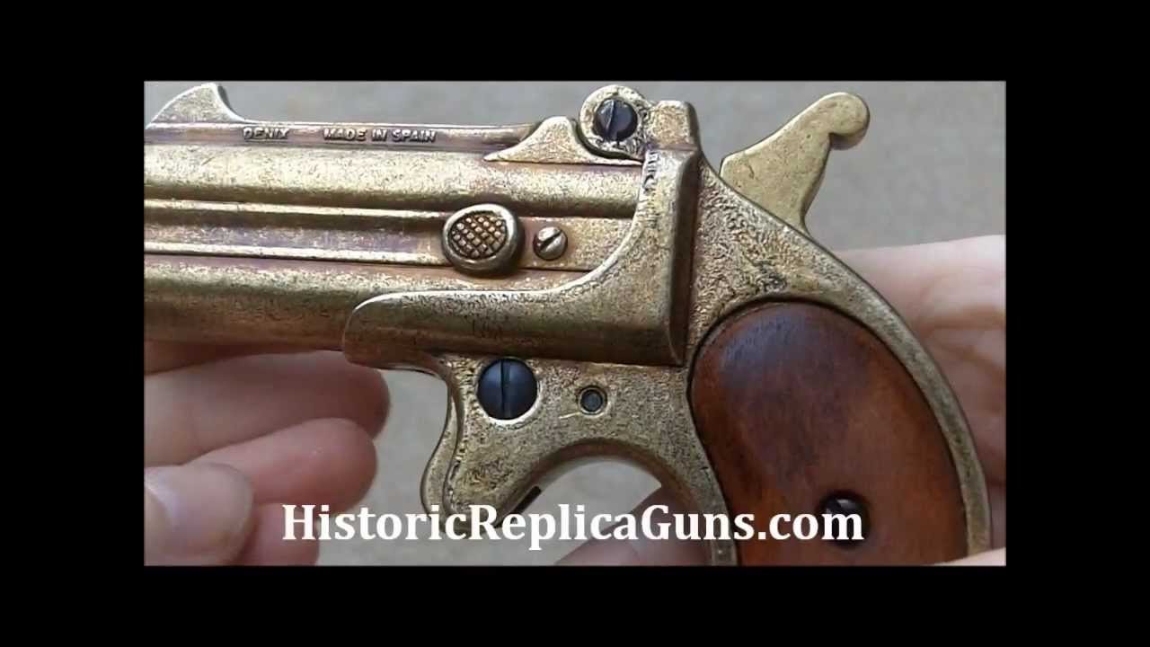 Denix 1866 Brass Derringer NonFiring Prop Gun Replica Theater Cowboy Old West