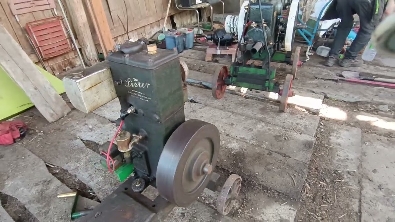 Stabilní motor , stationar engine  Lister D - start