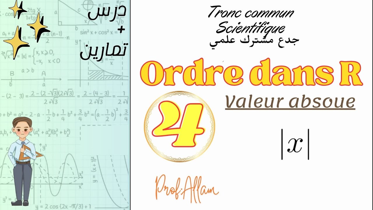 P4-Ordre dans ℝ-Tronc commun -  Valeur absolue  جدع مشترك علمي