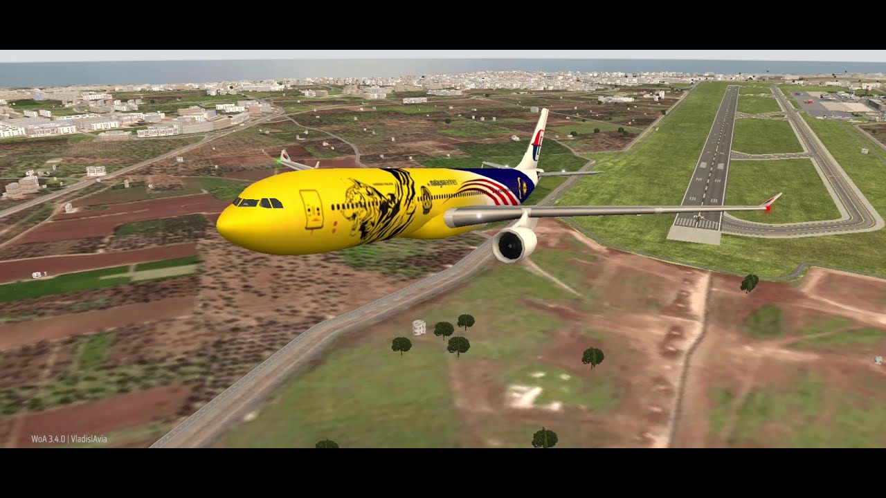 Airbus A330 special livery, Malaysia Airlines to Bari Airport, landing, servicing, takeoff. A333