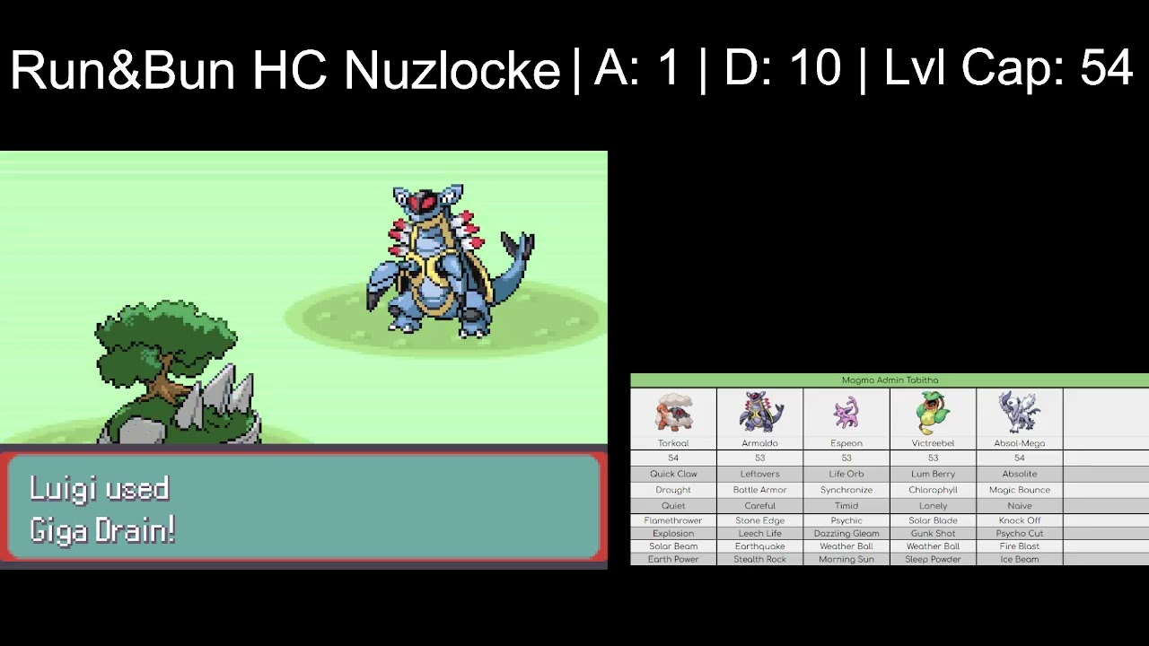 Run&Bun HC Nuzlocke A1 | Magma Admin Tabitha (I)