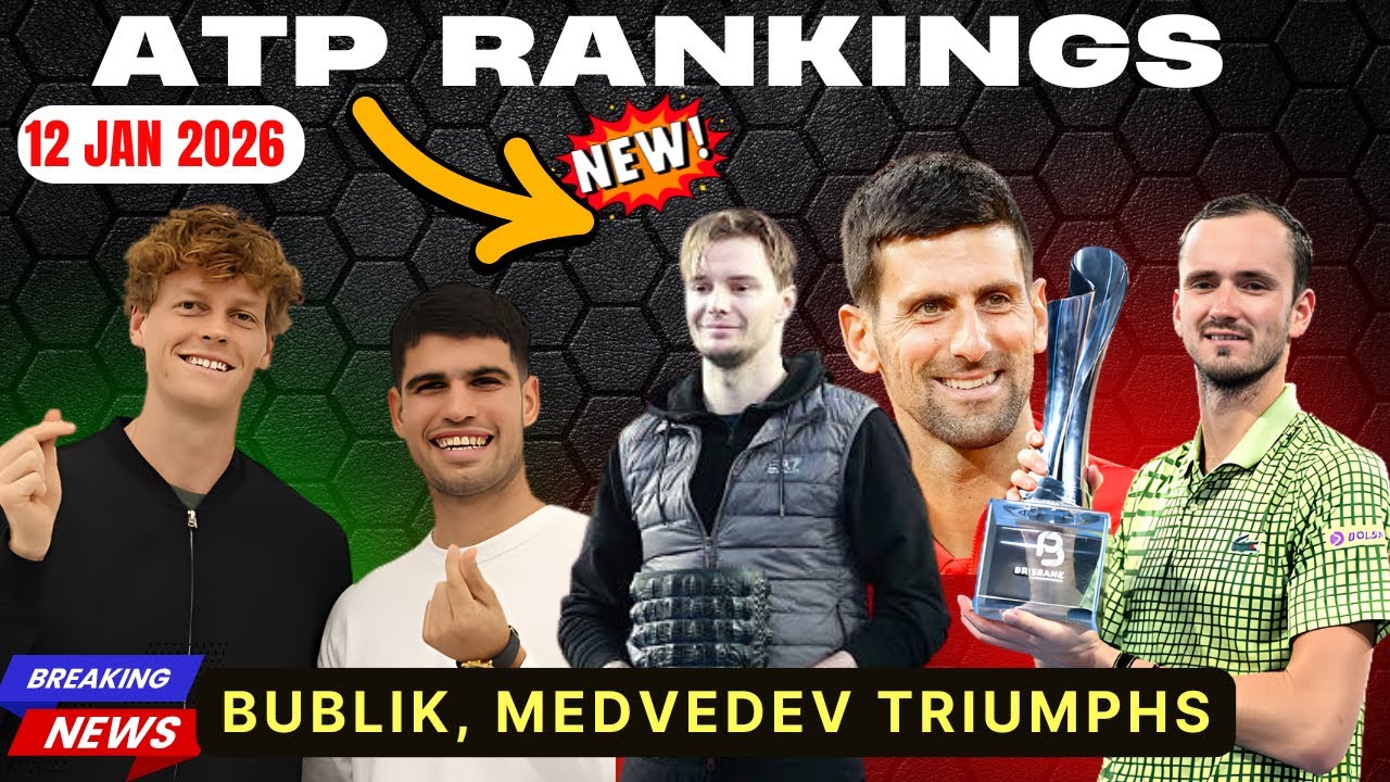 NEW ATP Rankings (Jan 12, 2026): Bublik & Medvedev Big Wins, Alcaraz & Sinner Stumble