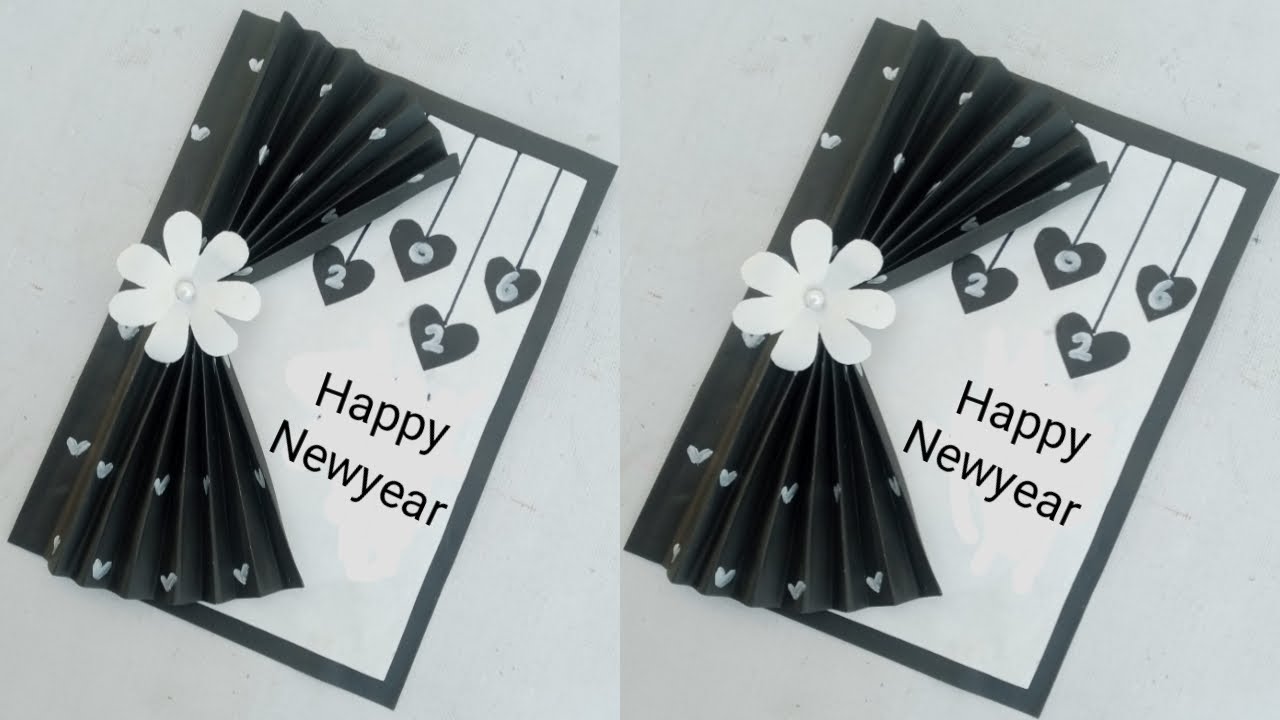 Handmade Happy New Year 2026 Greeting Card | Beautiful DIY Happy New Year Card 2026