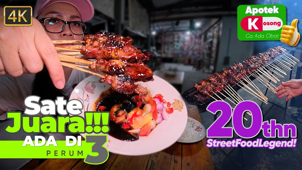 [4K] 20 TAHUN JUALAN RAMAI TERUS !!! | SATE MADURA JUARA DI BEKASI ! | STREET FOOD LEGEND PERUM3
