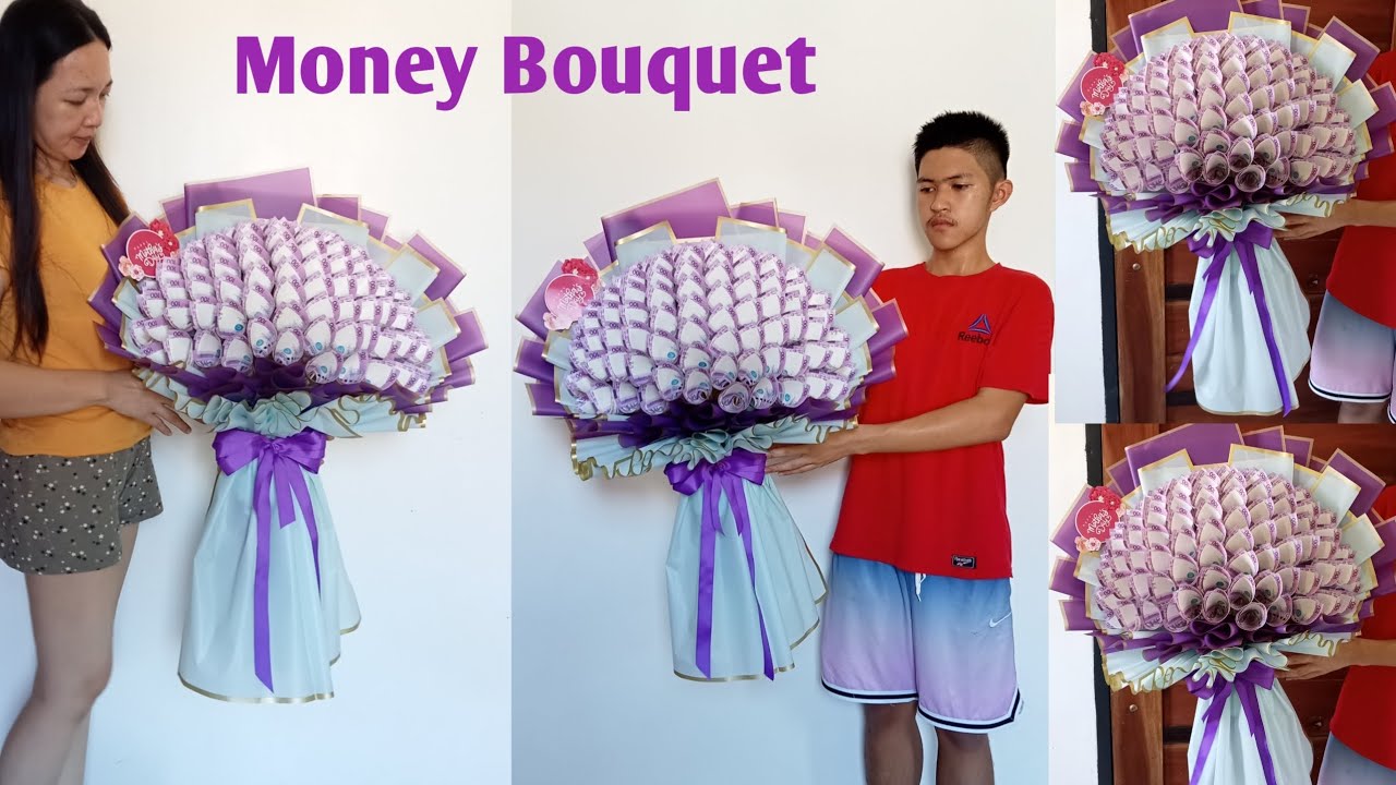 Money Bouquet tutorial 70pcs  #diybouquet #moneybouquet