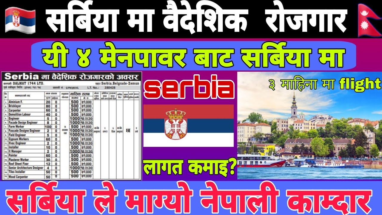 Serbia country work visa || Serbia work visa for Nepali || Serbia work permit visa