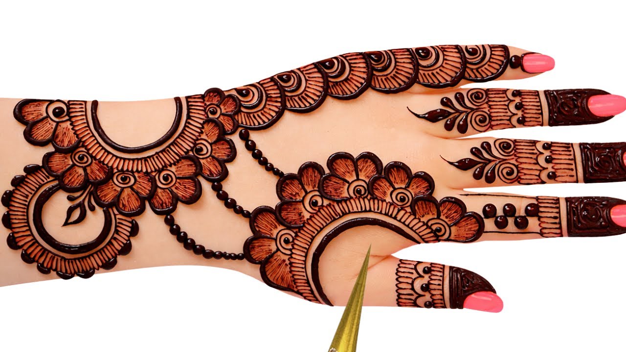 Very simple unique style mehndi design for back hand|new easy mehndi design 2026 | #mehandi designs