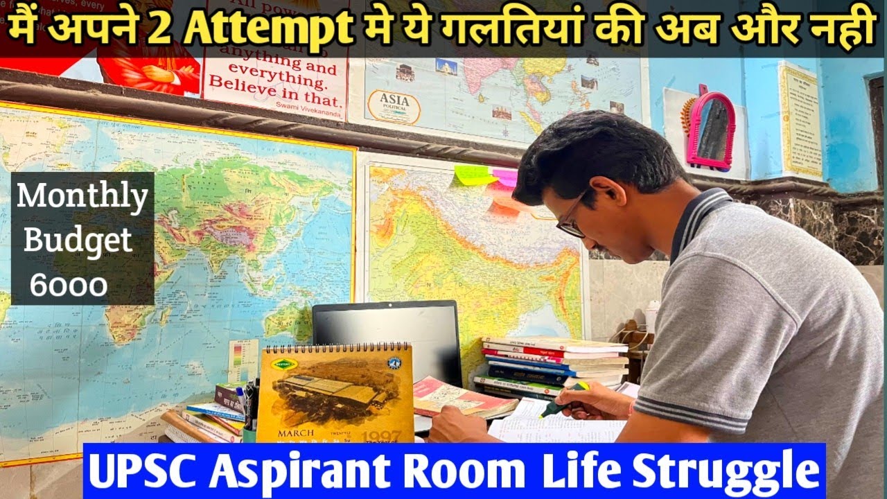 UPSC Aspirant Room,Notes Books 📚 Strategy Life Struggle in Mukherjee Nagar Delhi| IAS students Life