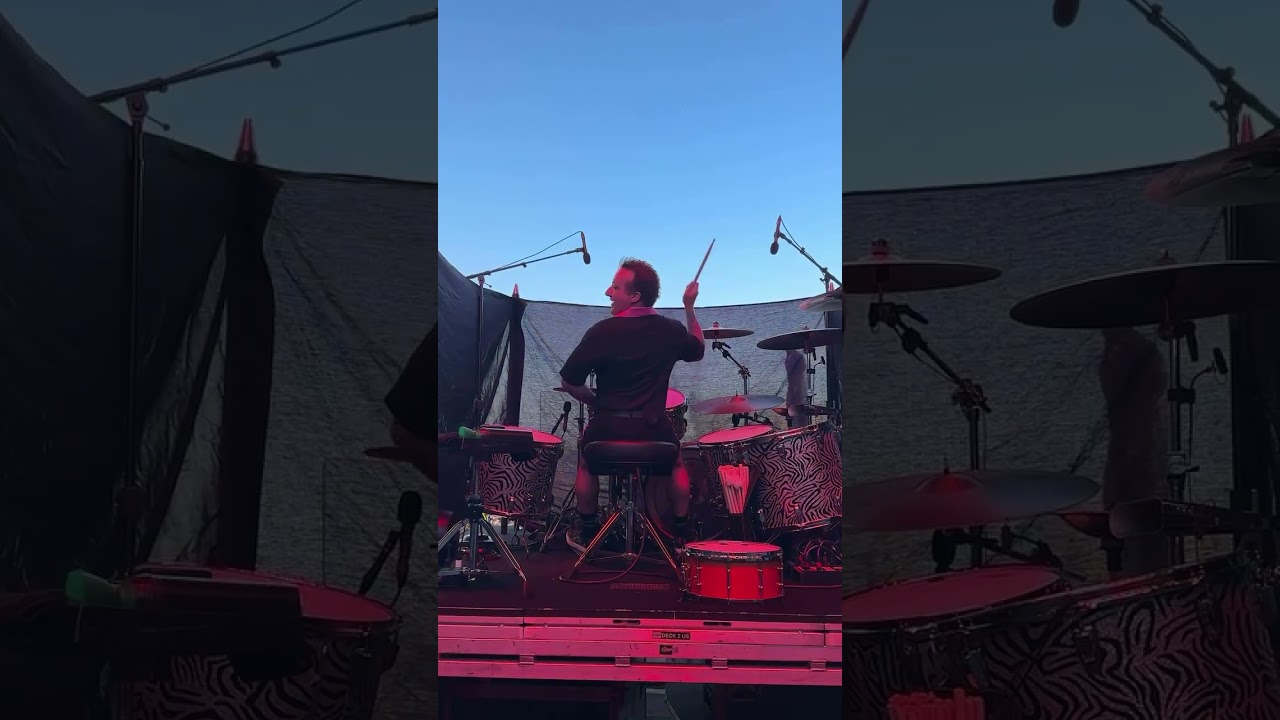 Tré Cool rehearsing on stage before Green Day's set at Ottawa Bluesfest 🇨🇦