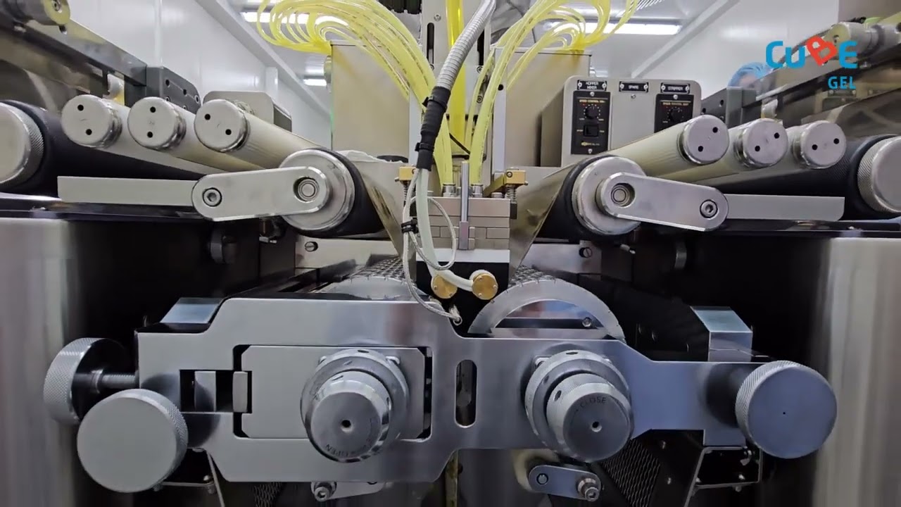 CUBE GEL  F-150G maquina totalmente automática para la producción de cápsulas de gelatina blandas.