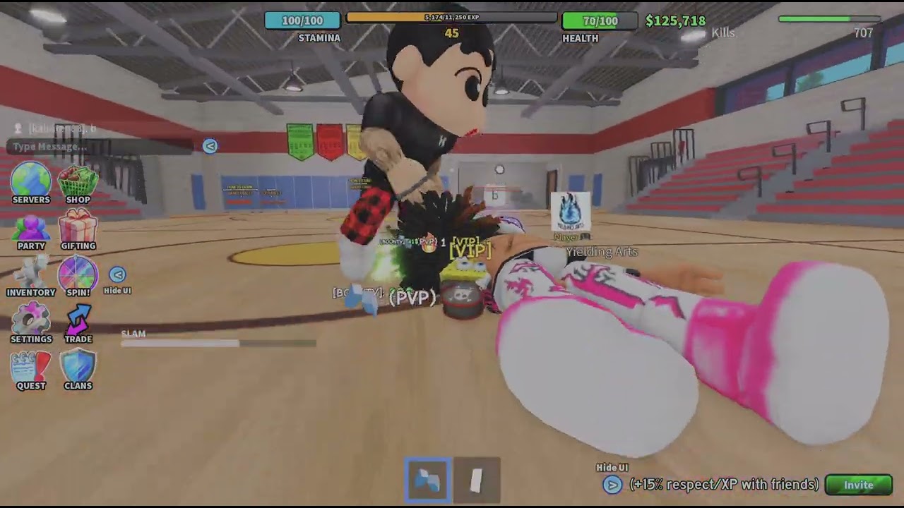 Playing Fight in the school cuz i feel like it